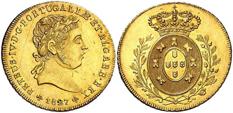 1827. Portugal. Pedro IV. Lisboa. 3750 reis (1/2 peça). (Fr. 135) (Gomes 08.01)....