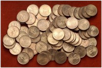II República. Lote de 72 monedas de 50 céntimos. Bellas. Brillo original. A examinar. S/C-/S/C.