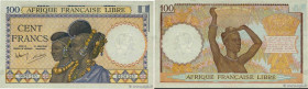 Country : FRENCH EQUATORIAL AFRICA 
Face Value : 100 Francs 
Date : (1941) 
Period/Province/Bank : Afrique Française Libre 
Department : Cameroun 
Fre...