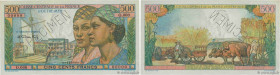 Country : FRENCH EQUATORIAL AFRICA 
Face Value : 500 Francs Pointe à Pitre Spécimen 
Date : (1946) 
Period/Province/Bank : Caisse Centrale de la Franc...