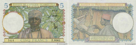 Country : FRENCH WEST AFRICA (1895-1958) 
Face Value : 5 Francs 
Date : 06 mars 1941 
Period/Province/Bank : Banque de l'Afrique Occidentale 
Catalogu...