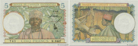 Country : FRENCH WEST AFRICA (1895-1958) 
Face Value : 5 Francs 
Date : 06 mai 1942 
Period/Province/Bank : Banque de l'Afrique Occidentale 
Catalogue...