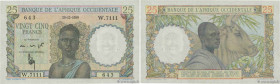 Country : FRENCH WEST AFRICA (1895-1958) 
Face Value : 25 Francs 
Date : 29 décembre 1950 
Period/Province/Bank : Banque de l'Afrique Occidentale 
Cat...