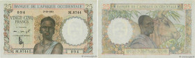 Country : FRENCH WEST AFRICA (1895-1958) 
Face Value : 25 Francs 
Date : 02 octobre 1951 
Period/Province/Bank : Banque de l'Afrique Occidentale 
Cata...