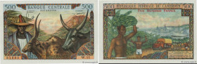 Country : CAMEROON 
Face Value : 500 Francs 
Date : (1962) 
Period/Province/Bank : B.C.E.A.E.C. - Banque Centrale 
Department : République Fédérale du...