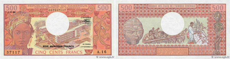 Country : CAMEROON 
Face Value : 500 Francs 
Date : 01 janvier 1983 
Period/Prov...