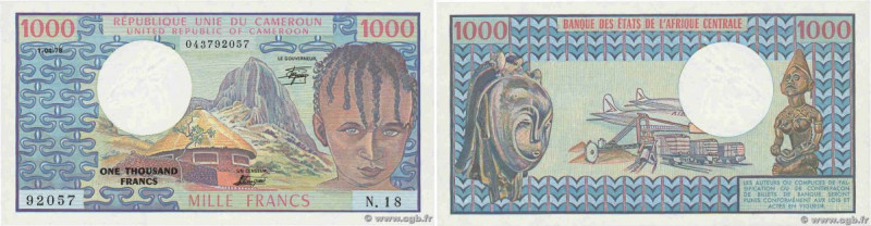 Country : CAMEROON 
Face Value : 1000 Francs 
Date : 01 avril 1978 
Period/Provi...