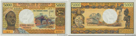 Country : CAMEROON 
Face Value : 5000 Francs 
Date : (1974) 
Period/Province/Bank : B.E.A.C. 
Department : République Unie du Cameroun 
Catalogue refe...