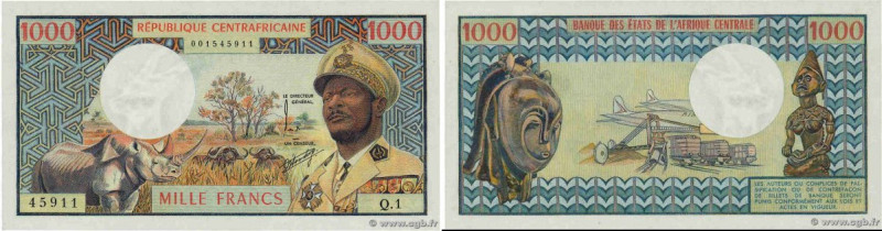 Country : CENTRAL AFRICAN REPUBLIC 
Face Value : 1000 Francs 
Date : (1974) 
Per...