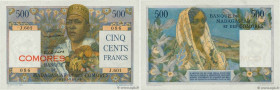 Country : COMOROS 
Face Value : 500 Francs 
Date : (1963) 
Period/Province/Bank : Banque de Madagascar et des Comores 
Catalogue reference : P.4b 
Alp...