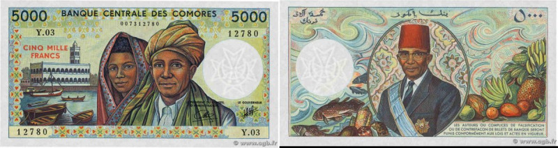 Country : COMOROS 
Face Value : 5000 Francs 
Date : (1994) 
Period/Province/Bank...
