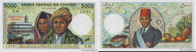 Country : COMOROS 
Face Value : 5000 Francs 
Date : (1994) 
Period/Province/Bank : Banque Centrale des Comores 
Catalogue reference : P.12b 
Alphabet ...