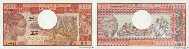 Country : CONGO 
Face Value : 500 Francs 
Date : 01 juillet 1980 
Period/Provinc...