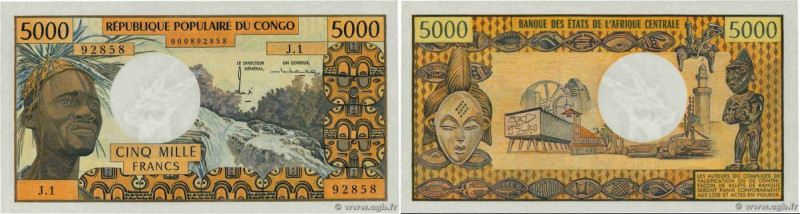 Country : CONGO 
Face Value : 5000 Francs 
Date : (1974) 
Period/Province/Bank :...