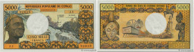 Country : CONGO 
Face Value : 5000 Francs 
Date : (1974) 
Period/Province/Bank : B.E.A.C. 
Department : République Populaire du Congo 
Catalogue refer...