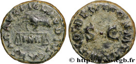 CLAUDIUS
Type : Quadrans 
Date : 41 
Mint name / Town : Rome 
Metal : copper 
Diameter : 14,5  mm
Orientation dies : 7  h.
Weight : 2,15  g.
Obverse l...