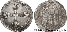 NAVARRE-BEARN - HENRY III
Type : Quart d'écu 
Date : 1586 
Mint name / Town : Pau 
Quantity minted : 30294 
Metal : silver 
Diameter : 27  mm
Orientat...