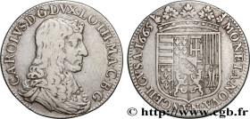 DUCHY OF LORRAINE - CHARLES IV
Type : Teston 
Date : 1665 
Mint name / Town : Nancy 
Metal : silver 
Millesimal fineness : 757  ‰
Diameter : 27,5  mm
...