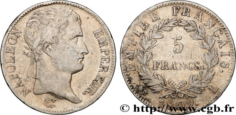 PREMIER EMPIRE / FIRST FRENCH EMPIRE
Type : 5 francs Napoléon Empereur, Empire f...