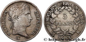 PREMIER EMPIRE / FIRST FRENCH EMPIRE
Type : 5 francs Napoléon Empereur, Empire français 
Date : 1813 
Mint name / Town : Bordeaux 
Quantity minted : 1...
