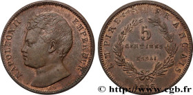 NAPOLEON II
Type : Essai de 5 centimes en bronze 
Date : (1860) 
Date : 1816 
Quantity minted : --- 
Metal : bronze 
Diameter : 27  mm
Orientation die...