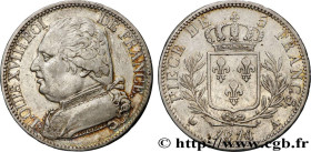 LOUIS XVIII
Type : 5 francs Louis XVIII, buste habillé 
Date : 1814 
Mint name / Town : Paris 
Quantity minted : 1.465.243 
Metal : silver 
Millesimal...