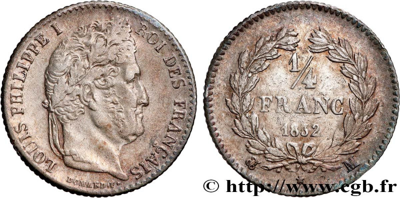 LOUIS-PHILIPPE I
Type : 1/4 franc Louis-Philippe 
Date : 1832 
Mint name / Town ...