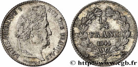 LOUIS-PHILIPPE I
Type : 1/4 franc Louis-Philippe 
Date : 1841 
Mint name / Town : Bordeaux 
Quantity minted : 92129 
Metal : silver 
Millesimal finene...