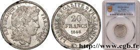 II REPUBLIC
Type : Concours de 20 francs, essai de Farochon 
Date : 1848 
Mint name / Town : Paris 
Quantity minted : --- 
Metal : tin 
Diameter : 21 ...