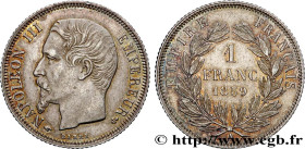 SECOND EMPIRE
Type : 1 franc Napoléon III, tête nue 
Date : 1859 
Mint name / Town : Paris 
Quantity minted : 3827495 
Metal : silver 
Millesimal fine...