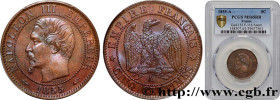 SECOND EMPIRE
Type : Cinq centimes Napoléon III, tête nue 
Date : 1855 
Mint name / Town : Paris 
Quantity minted : 15945210 
Metal : bronze 
Diameter...