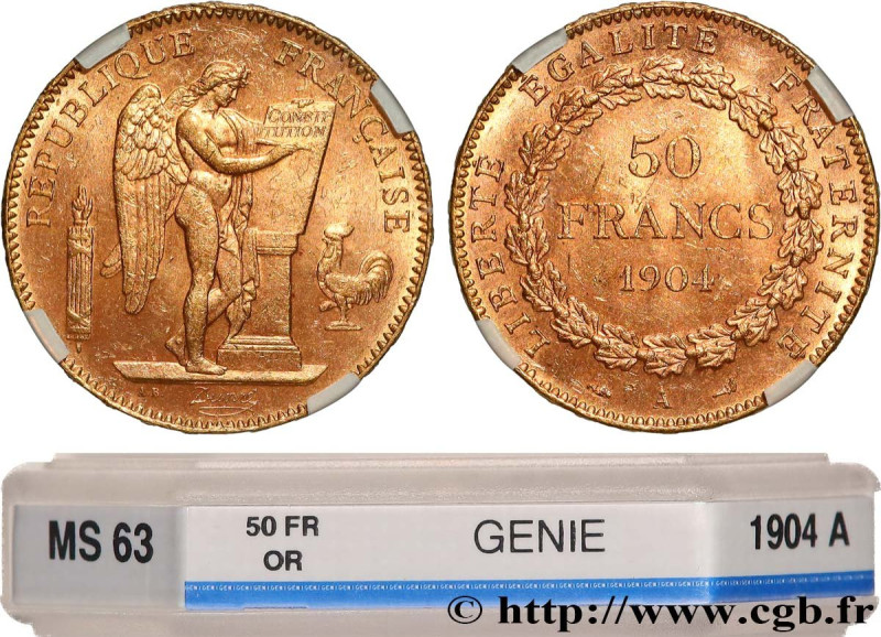III REPUBLIC
Type : 50 francs or Génie 
Date : 1904 
Mint name / Town : Paris 
Q...