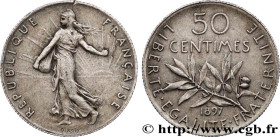 III REPUBLIC
Type : 50 centimes Semeuse 
Date : 1897 
Metal : silver 
Millesimal fineness : 835  ‰
Diameter : 18  mm
Orientation dies : 6  h.
Weight :...