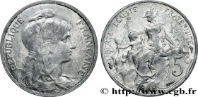 III REPUBLIC
Type : Essai de 5 centimes Daniel-Dupuis, en aluminium 
Date : 1908 
Mint name / Town : Paris 
Quantity minted : --- 
Metal : aluminium 
...