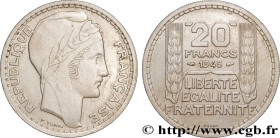 PROVISIONAL GOVERNEMENT OF THE FRENCH REPUBLIC
Type : Essai de 20 francs Turin en cupro-nickel 
Date : 1945 
Mint name / Town : Paris 
Quantity minted...