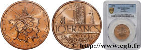 V REPUBLIC
Type : 10 francs Mathieu, Tranche A 
Date : 1979 
Mint name / Town : Pessac 
Quantity minted : 110040511 
Metal : copper nickel and alumini...