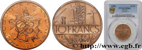 V REPUBLIC
Type : 10 francs Mathieu, Tranche A 
Date : 1980 
Quantity minted : 80010011 
Metal : copper nickel and aluminium 
Diameter : 26  mm
Orient...