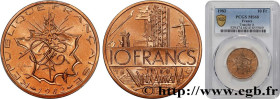 V REPUBLIC
Type : 10 francs Mathieu, Tranche A 
Date : 1982 
Mint name / Town : Pessac 
Quantity minted : --- 
Metal : copper nickel and aluminium 
Di...