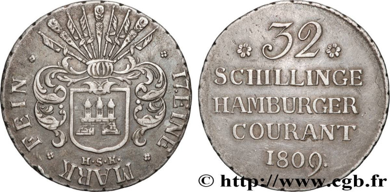 GERMANY - TERRITORY OF HAMBURG 
Type : 32 schillings, 2e type 
Date : 1809 
Mint...