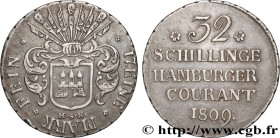 GERMANY - TERRITORY OF HAMBURG 
Type : 32 schillings, 2e type 
Date : 1809 
Mint name / Town : Hambourg 
Quantity minted : 390000 
Metal : silver 
Mil...