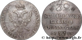 GERMANY - FREE CITY OF LÜBECK
Type : 2/3 Thaler (32 Schilling)  
Date : 1797 
Quantity minted : - 
Metal : silver 
Diameter : 39  mm
Orientation dies ...