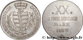 GERMANY - SAXONY-WEIMAR-EISENACH
Type : 1/2 Thaler - Charles August 
Date : 1813 
Quantity minted : - 
Metal : silver 
Millesimal fineness : 833  ‰
Di...