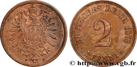 GERMANY
Type : 2 Pfennig aigle impérial 
Date : 1873 
Mint name / Town : Stuttgart 
Quantity minted : 22415 
Metal : copper 
Diameter : 19  mm
Orienta...