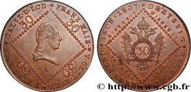 AUSTRIA
Type : 30 Kreuzer François Ier 
Date : 1807 
Mint name / Town : Vienne 
Quantity minted : - 
Metal : copper 
Diameter : 37,5  mm
Orientation d...