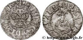 RUSSIA - IOANN V ALEXEYEVICH
Type : Czech Dreipolker 
Date : 1686 
Mint name / Town : Sevsk 
Quantity minted : - 
Metal : silver 
Diameter : 19  mm
Or...