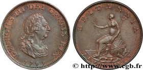 GREAT BRITAIN - GEORGE III
Type : 1 Farthing 
Date : 1799 
Mint name / Town : Soho 
Quantity minted : - 
Metal : copper 
Diameter : 23  mm
Orientation...