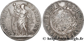 ITALY - SUBALPINE GAUL
Type : 5 Francs an 10 
Date : An 10 (1801-1802) 
Mint name / Town : Turin 
Quantity minted : 141194 
Metal : silver 
Millesimal...