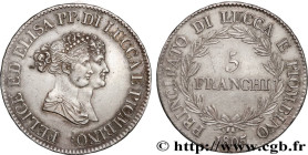 ITALY - PRINCIPALTY OF LUCCA AND PIOMBINO - FELIX BACCIOCHI AND ELISA BONAPARTE
Type : 5 Franchi - Moyens bustes 
Date : 1805 
Mint name / Town : Flor...