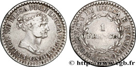 ITALY - LUCCA AND PIOMBINO
Type : 1 Franco 
Date : 1808 
Mint name / Town : Florence 
Metal : silver 
Millesimal fineness : 900  ‰
Diameter : 22  mm
O...