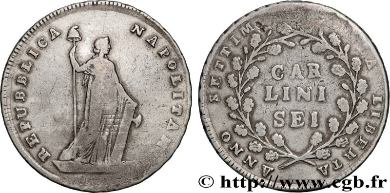 ITALY - NEAPOLITAN REPUBLIC
Type : 6 Carlini ‘Liberté’ an VII 
Date : (1799) 
Da...